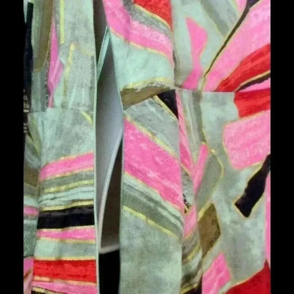 NWT  $425 Jason Wu Tropical Gold Accent Faux Wrap Tie Linen Blend Dress sz 10 - Picture 11 of 14